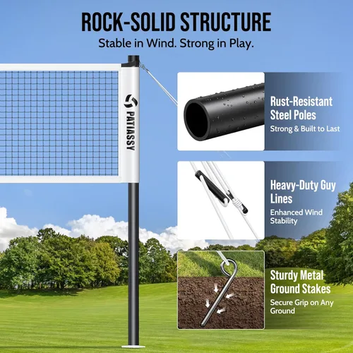 Miniatura 3 de Badminton Set for Backyard, Outdoor Badminton Net with Anti-Sag Design, 4 Professional Badminton Rackets, 4 Shuttlecocks and Carry Bag for Lawn or