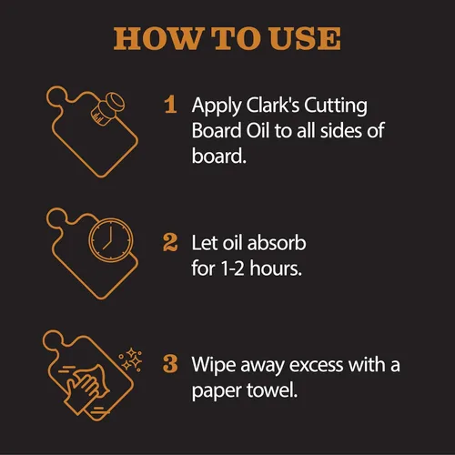 Miniatura 5 de CLARK'S Aceite mineral para tabla de cortar, aceite mineral de grado alimenticio enriquecido con extractos de naranja y limón, penetra profundamente