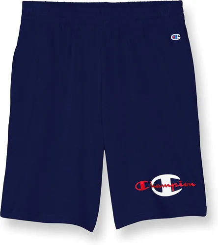 Champion Pantalones cortos de algodón para niños, pantalones cortos de gimnasio para niños, algodón, logotipo C grande, gráficos, 8 pulgadas