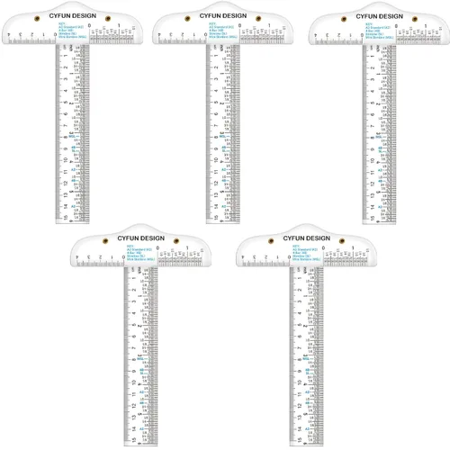 Miniatura 7 de CYFUN DESIGN Regla Escuadra en T de Acrílico de 12" 6", Regla Escuadra en T de Marcado de Precisión, Paquete de 3, Transparente, Regla en T, para 1