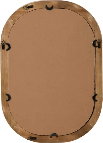 Miniatura 7 de Espejos rústicos ovalados de ratán para pared de 16 x 24 pulgadas, espejos colgantes con marco de madera para dormitorio, espejo costero único hecho