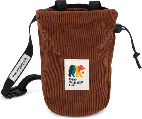 Miniatura 6 de Oso Supply Co - Bolsa de tiza vintage de pana para escalada en roca, cubo de tiza para bouldering con cinturón y bolsillo con cremallera - Equipo