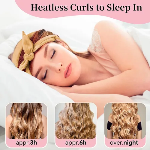 Miniatura 4 de Rizadores de cabello suaves extra largos de 60 pulgadas para dormir, sin calor, rodillos de pelo (caqui)