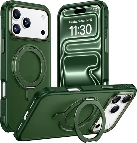Miniatura 14 de Magnética para iPhone 12 e iPhone 12 Pro Funda, [con Soporte de Anillo Magnético Invisible Giratorio 360°][A Prueba de Golpes][Compatible