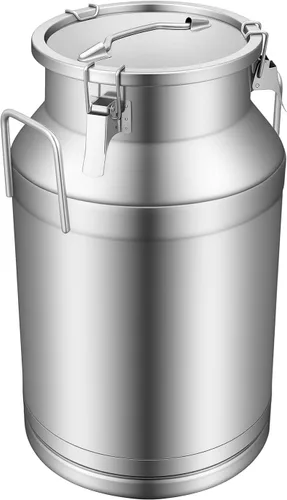 Miniatura 15 de Lata de leche de acero inoxidable de 12L/3.16 galones, jarra de leche resistente, cubo de leche con tapa, barril de fermentación comercial