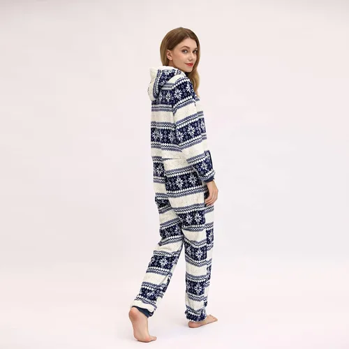 Miniatura 4 de Pijama de Navidad para mujer, ultra cómodo, para descansar, peludo 654321, mameluco con capucha, ropa de dormir para el hogar