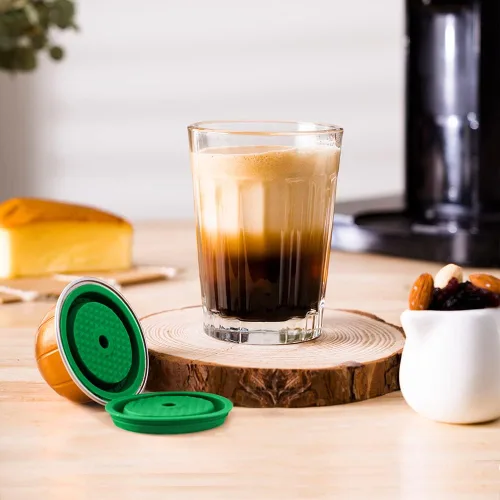 Miniatura 7 de Paquete de 2 tapas reutilizables para cápsulas de café con 6 cápsulas, 80/150/7.8 fl oz, cápsulas de café recargables de silicona de grado