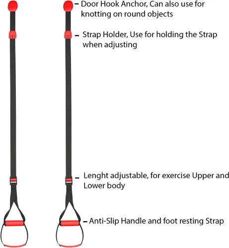 Miniatura 2 de Paquete de equipo de ejercicio de entrenamiento de suspensión todo en uno, kit de entrenamiento de resistencia de fitness con correas profesionales
