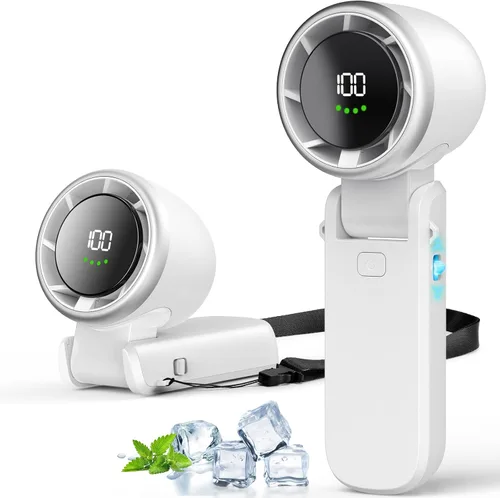 Miniatura 8 de Ventilador turbo de mano portátil, ventilador de mano personal recargable de viento de 100 engranajes, ventilador de mano de alta velocidad de 5000