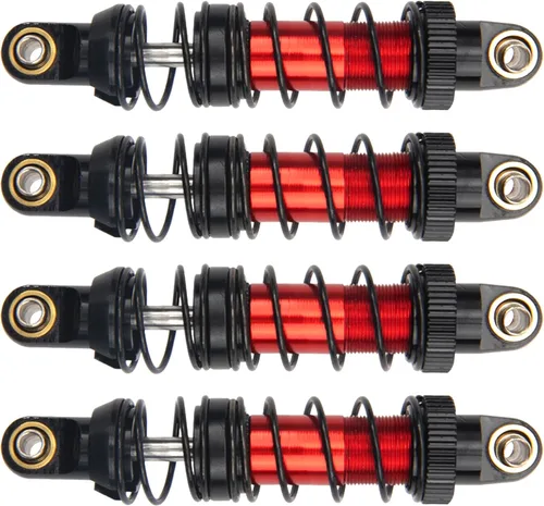 4 amortiguadores de metal Vgoohobby ajustables compatibles con Axial SCX10 Traxxas TRX4 D90 90046 Redcat Gen7 1/10 RC Crawler Car (rojo, 2.76
