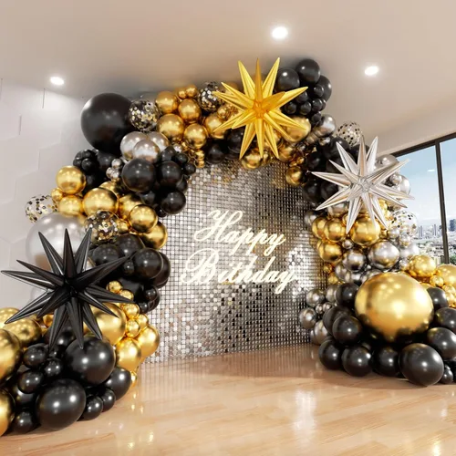 Miniatura 8 de Kit de Arco de Globos Azul ADOINBY, kit de 152 piezas de globos cromados macarrón azul marino y estrellas, kit de globos de diferentes tamaños