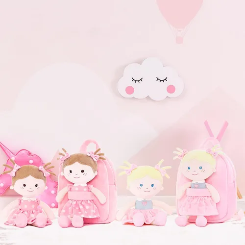 Miniatura 60 de Onetoo Mochila para niños pequeños, regalos de regreso a clases, mochilas para niñas y niños con muñecas de bebé ligeras y suaves en vestido
