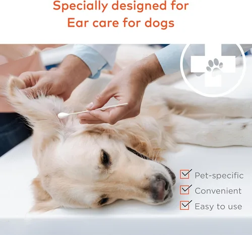Miniatura 2 de ARCA PET Hisopos de algodón para perros y gatos, limpiador de oídos para gatos y perros, hisopo de algodón largo, kit de limpieza de orejas de gato