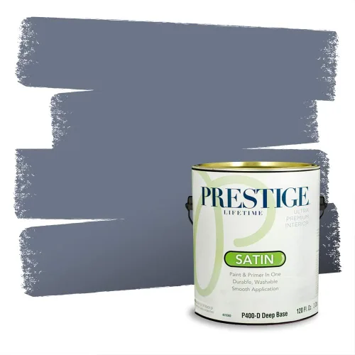 Miniatura 579 de Pintura Exterior + imprimación PRESTIGE, todo-en-uno, 1 galón, acabado mate, color comparable al Valspar* Royal Gray* VS151-Gris real