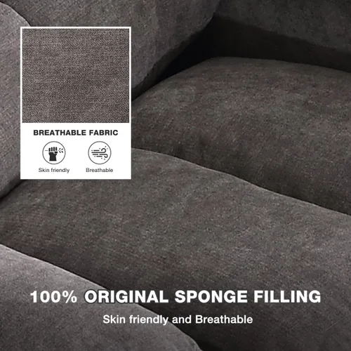 Miniatura 7 de Silla reclinable giratoria con funciones de masaje por vibración y calefacción para adultos, sofá individual reclinable de gran tamaño con bolsillo