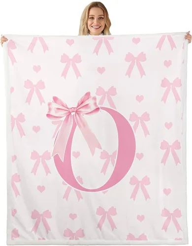 Miniatura 22 de Manta de franela rosa con lazo, estilo princesa, manta de forro polar de ensueño para decoración del hogar, sofá, sofá, manta romántica de forro