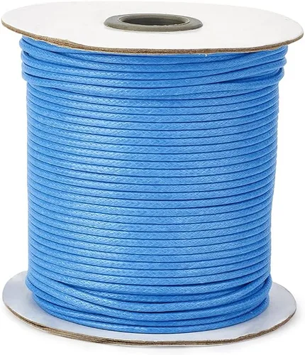 Miniatura 26 de Cheriswelry 90 yardas/rollo de 0.079 pulgadas, cordón encerado negro de poliéster coreano, joyería de cuentas, hilos para manualidades, cuerda