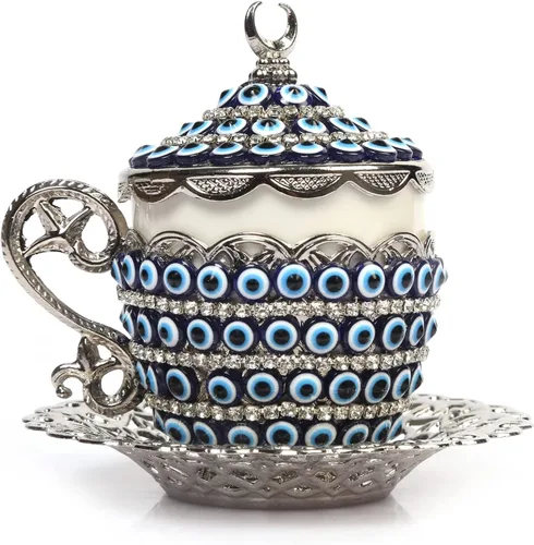 Miniatura 6 de Alisveristime Juego de tazas de café turco, auténtico café turco griego árabe con platillo (¡mejora tu experiencia de café ahora!) (1 unidad)
