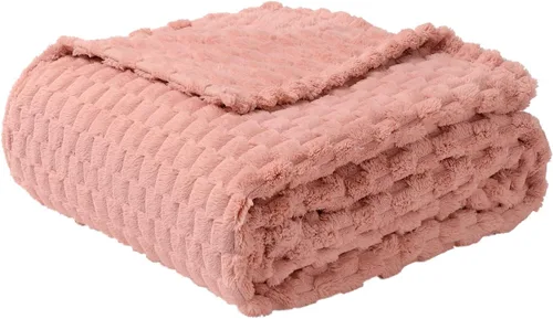 Miniatura 13 de FY FIBER HOUSE Manta de Vellón para Sofá 300GMS Súper Suave de Felpa Difusa Mantas y Cobijas para Sofá Cama Oficina, 40x50 Pulgadas, Beige