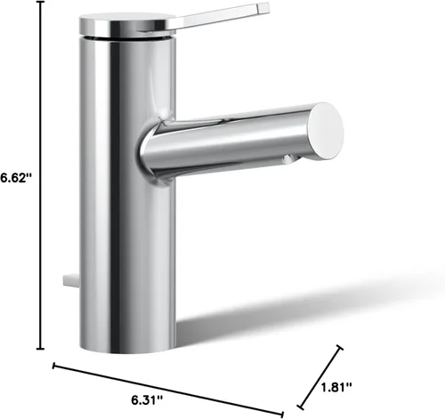 Miniatura 15 de KOHLER K-99491-4-CP Elate - Grifo de lavabo de baño con mango único, desagüe emergente, 1.2 GPM, manija de una sola palanca, diseño elegante, cromo
