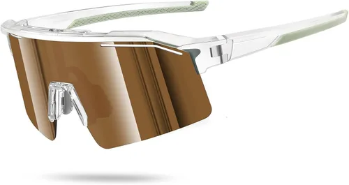 Gafas de sol deportivas para hombres y mujeres irrompibles con protección UV400, gafas de béisbol para correr, ciclismo Marrón