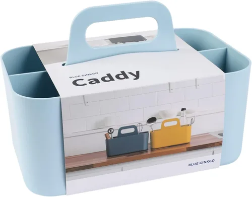 Miniatura 8 de BLUE GINKGO - Organizador apilable pequeño para baño, oficina, manualidades o suministros escolares, transportador portátil hecho en Corea Azul