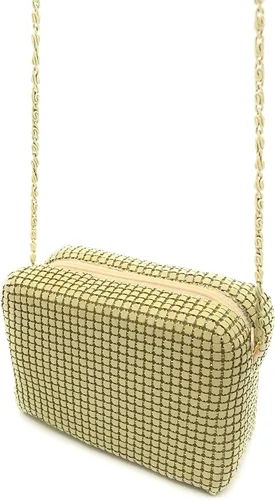 Miniatura 4 de Bolso de noche de malla metálica XS para mujer, Beige