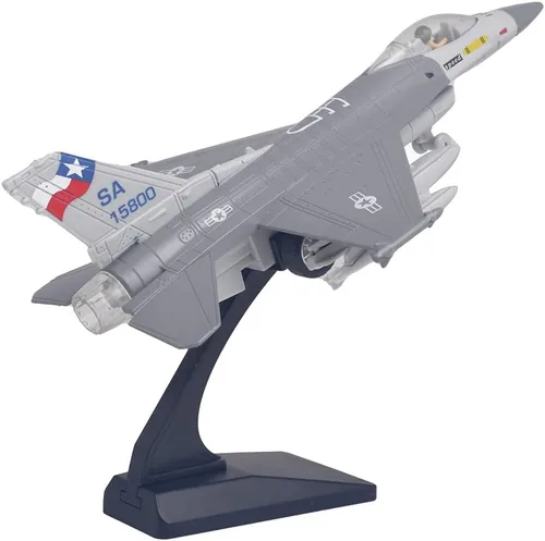 Ailejia Diecast F 16 Fighting Falcon modelo de avión avión Ejército Fuerza Aérea Juguetes Militar Avión Tire hacia atrás con luces y sonidos (F 16 F