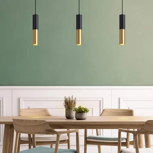 Miniatura 9 de Moderno juego de 3 mini lámparas colgantes de metal dorado negro lámparas de techo con bombilla LED colgante luz para cocina, isla, sala de estar