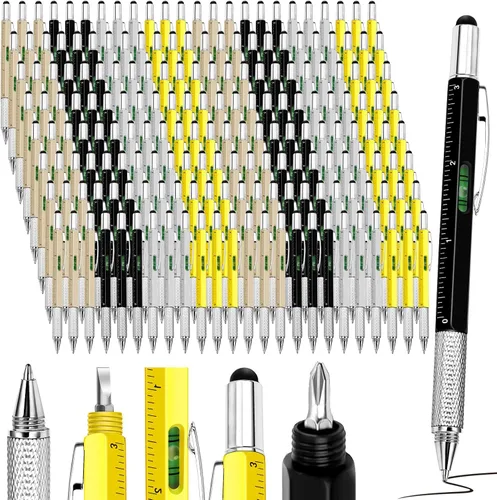 Miniatura 19 de Zhanmai - 72 bolígrafos multiherramienta 6 en 1 para regalo del Día del Padre, herramienta de destornillador, bolígrafo multifuncional para papá