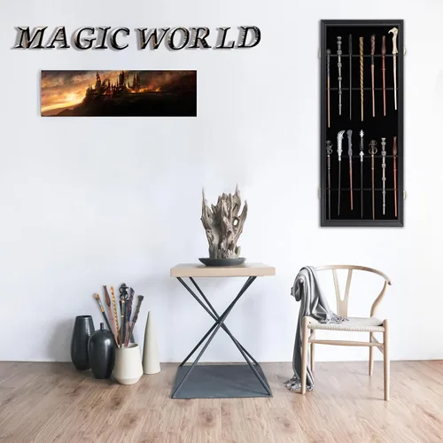 Miniatura 6 de 14 varitas Estuche de exhibición Universal Soporte de varita mágica de mago Montaje en pared Candado Caja de soporte vertical para colgar estante
