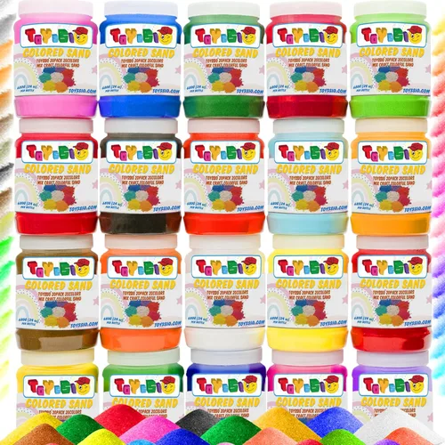 Miniatura 8 de Arena para arte de arena [20 colores: 15 libras] Arenas de colores a granel, deliciosas arenas divertidas para manualidades, fiestas, niños, bonitas