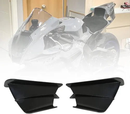 Miniatura 9 de Aleta lateral de motocicleta, alerón lateral de motocicleta, carenado delantero, aletas aerodinámicas para 250 Z900 Z1000 (negro brillante)
