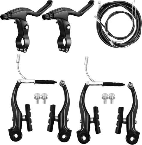 Juego de Frenos para Bicicleta, Kit Completo de Frenos para la Mayoría de Bicicletas de Montaña, MTB Híbrido, Frenos Delanteros y Traseros, Kit de