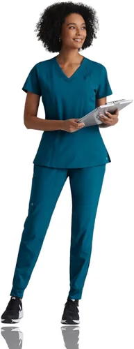 Miniatura 4 de Camiseta BARCO ONE para mujer con 4 bolsillos, cuello en V, camiseta sanitaria elástica por los 4 lados