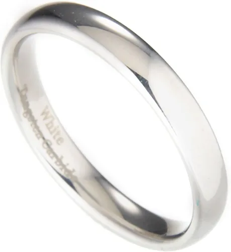 Miniatura 5 de Anillo de boda de carburo de tungsteno blanco pulido de 2 mm a 10 mm