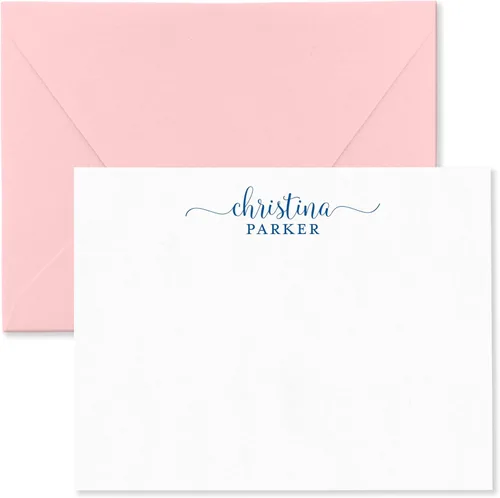 Fairmont & Grove Paper Co. - Tarjetas de notas y sobres personalizados para mujer, juego de papelería de tarjetas planas personalizadas, elige