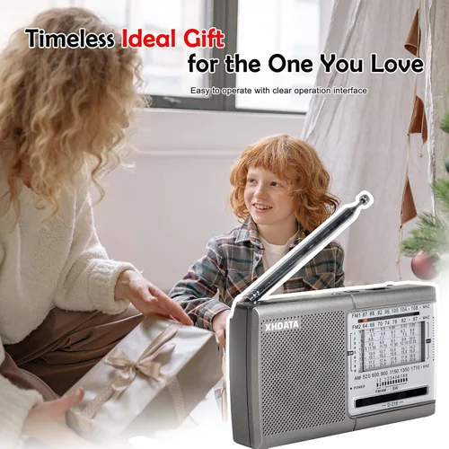 Miniatura 7 de XHDATA D219 Radio Portátil AM FM de Onda Corta Operada por Batería Pequeña Radio de Gran Recepción con Buen Sonido, Conector de Auriculares