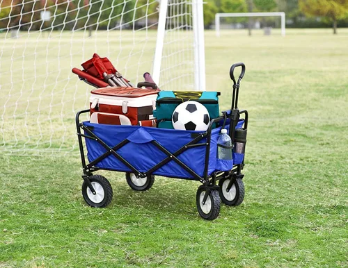 Miniatura 6 de Mac Sports - Carrito plegable con marco de acero resistente, capacidad de 150 libras, para exteriores, campamento, jardín, utilitario, color azul
