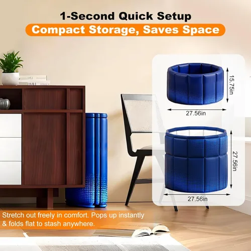 Miniatura 2 de Bañera portátil para adultos de 27.5 x 27.5 pulgadas, plegable, sin instalación, bañera de hielo para cabina de ducha, baño caliente, bañera de pie