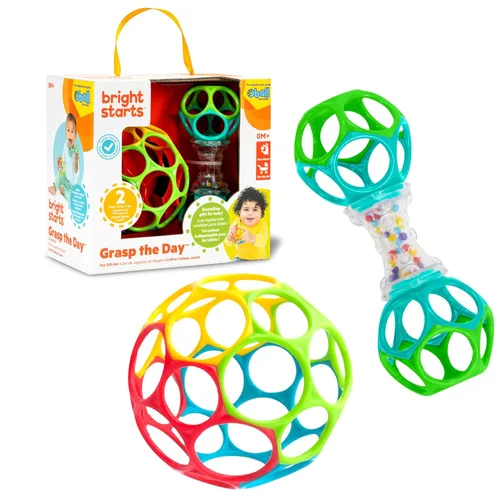 Miniatura 26 de Bright Starts Soothers & Shakers 7 piezas Set de regalo - Sonajeros, mordedores y juguetes para el cochecito sin BPA, unisex, para recién nacidos