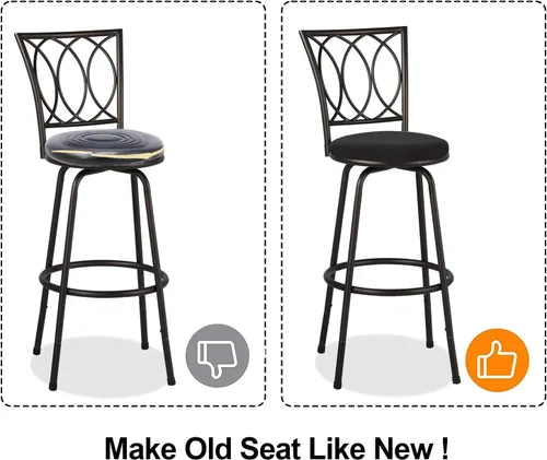 Miniatura 4 de Deisy Dee 4 fundas de asiento redondas para taburetes de bar, fundas elásticas para sillas redondas de 13 a 16 pulgadas (negro)