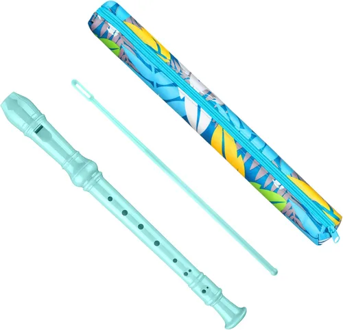 Instrumento de flauta soprano para niños principiantes estudiantes, digitación alemana, llave C, flauta soprano de 3 piezas con varilla de limpieza