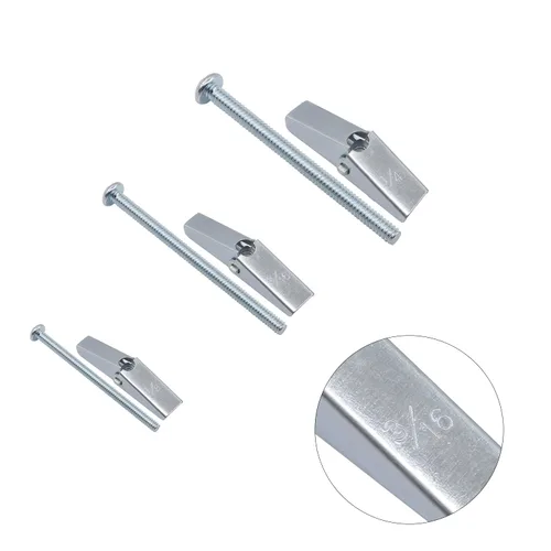 Miniatura 4 de HELIFOUNER 24 piezas de perno de palanca y tuerca de ala para colgar artículos pesados en paneles de yeso, 1/8 pulgadas, 3/16 pulgadas, 1/4 pulgadas