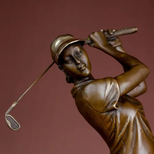 Miniatura 7 de Escultura de golfista Estatua de bronce Estatua de golf Escultura Golfista Decoración Artes Regalos Centro de mesa Estatua del hogar Chica golfista