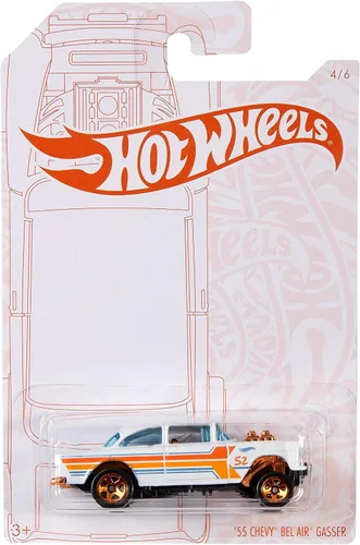 Miniatura 3 de Hot Wheels 2020 Pearl and Chrome 4/6 - Chevy Bel Air Gasser '55 (blanco)