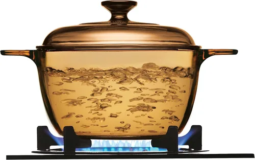 Miniatura 3 de Visions Juego de ollas de cocina de 6 piezas con cubiertas de vidrio, ámbar