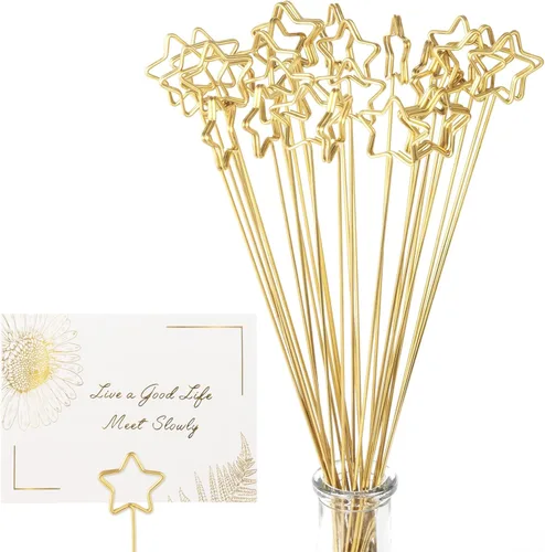 Miniatura 12 de Avsty 30 tarjeteros florales con púas de alambre para bodas, soporte de clip de fotos de metal, soporte para números de nombre de mesa, soporte