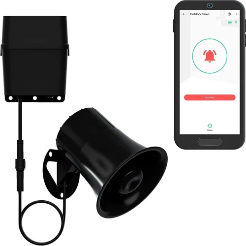 Miniatura 19 de YoLink Kit de sirena de seguridad para exteriores y controlador de alarma inteligente: 110 dB, inalámbrico, alimentado por batería, alcance de 1/4