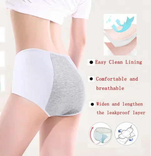 Miniatura 2 de Demifill Adolescente Niñas Periodo Ropa Interior Algodón Suave Mujeres Bragas Para Adolescentes Escritos